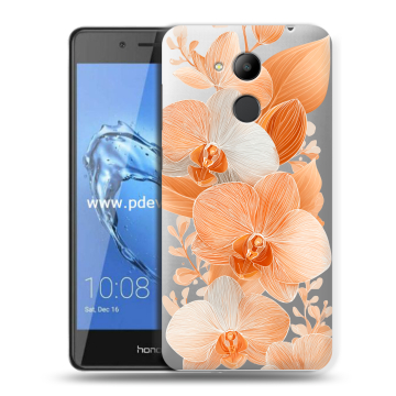 Пластиковый чехол на Huawei Honor 6C Pro с принтом Бежевые цветы
