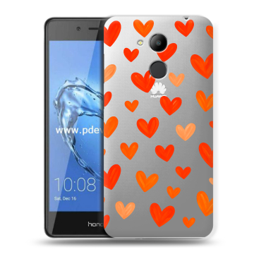 Пластиковый чехол на Huawei Honor 6C Pro с принтом Сердечки