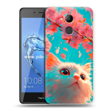 Пластиковый чехол на Huawei Honor 6C Pro с принтом Красивый кот