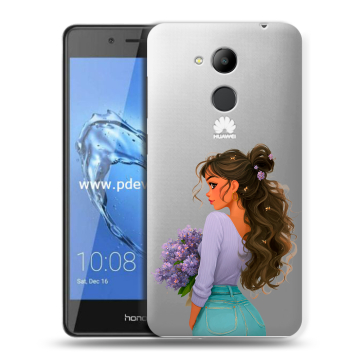 Пластиковый чехол на Huawei Honor 6C Pro с принтом девушка цветы
