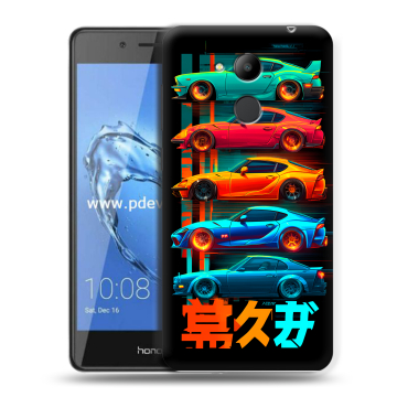 Пластиковый чехол на Huawei Honor 6C Pro с принтом машины тачки