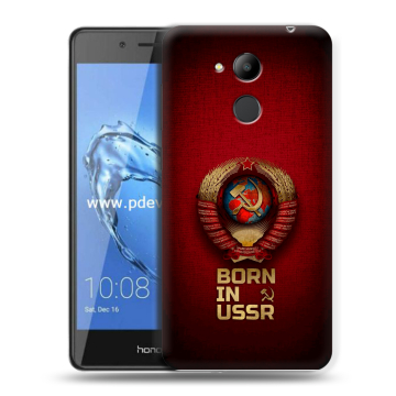 Пластиковый чехол на Huawei Honor 6C Pro с принтом Флаг Герб СССР