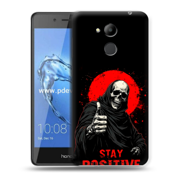 Пластиковый чехол на Huawei Honor 6C Pro с принтом смешной скелет