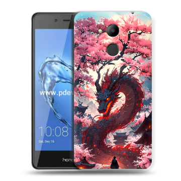 Пластиковый чехол на Huawei Honor 6C Pro с принтом Дракон Японский Пластиковый чехол на Huawei Honor 6C Pro с принтом Дракон Японский