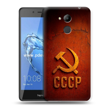 Пластиковый чехол на Huawei Honor 6C Pro с принтом Флаг Герб СССР Пластиковый чехол на Huawei Honor 6C Pro с принтом Флаг Герб СССР