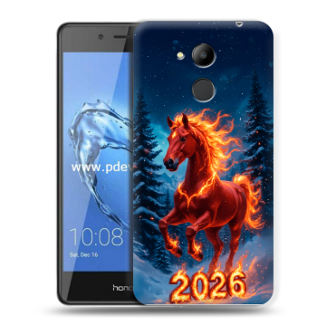 Пластиковый чехол на Huawei Honor 6C Pro с принтом Новый год коня