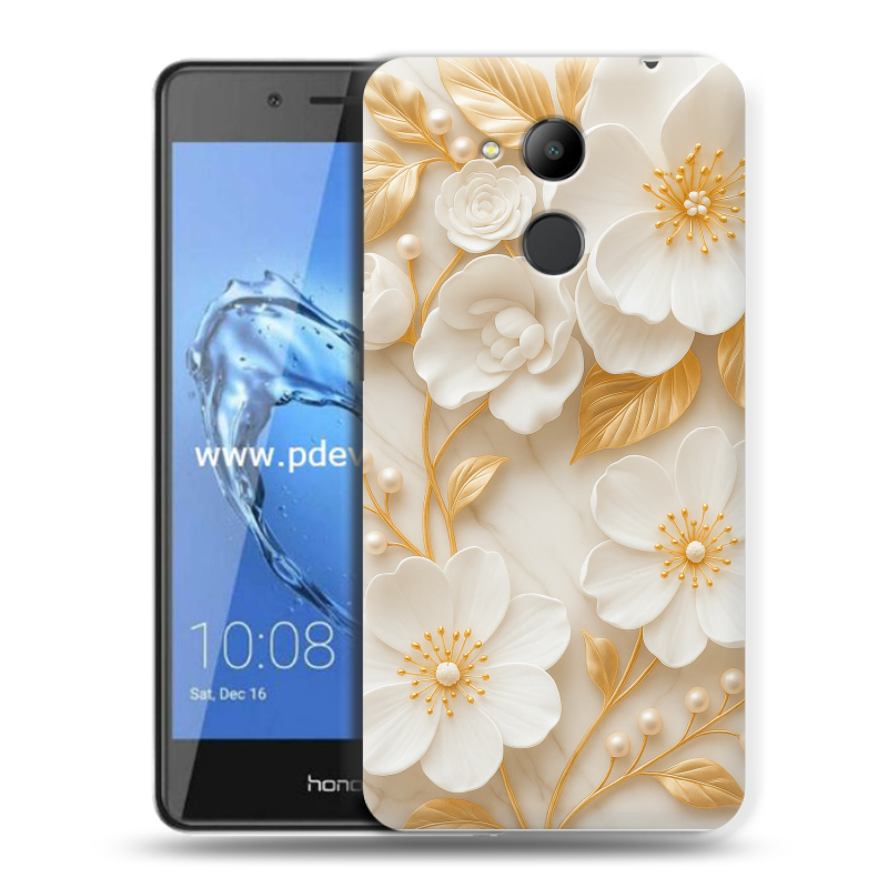 Пластиковый чехол на Huawei Honor 6C Pro с принтом Цветы Пластиковый чехол на Huawei Honor 6C Pro с принтом Цветы