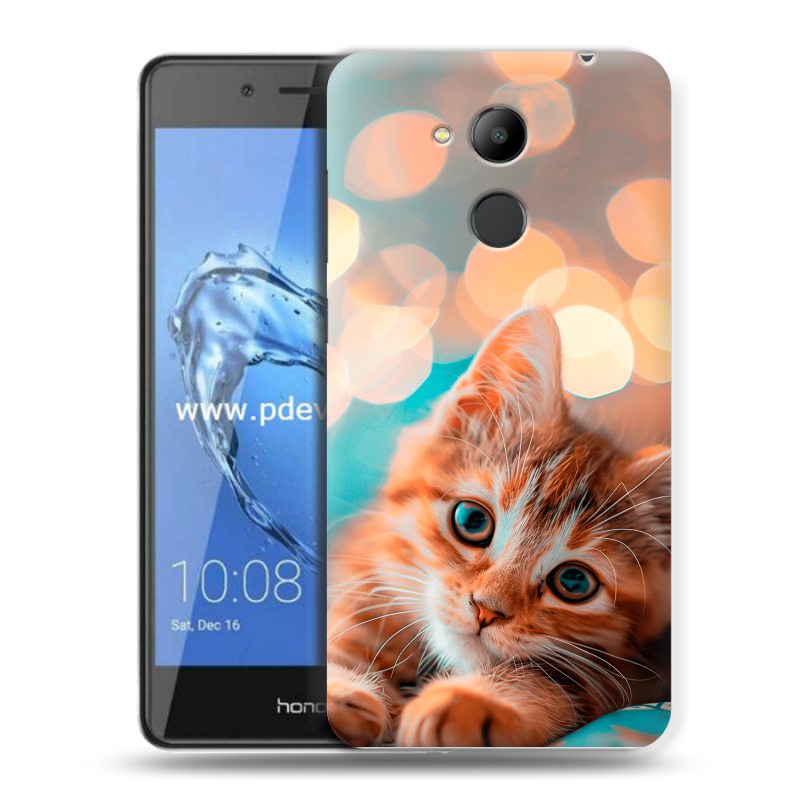 Пластиковый чехол на Huawei Honor 6C Pro с принтом котик Пластиковый чехол на Huawei Honor 6C Pro с принтом котик