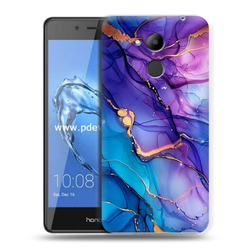 Пластиковый чехол на Huawei Honor 6C Pro с принтом синий мрамор Пластиковый чехол на Huawei Honor 6C Pro с принтом синий мрамор
