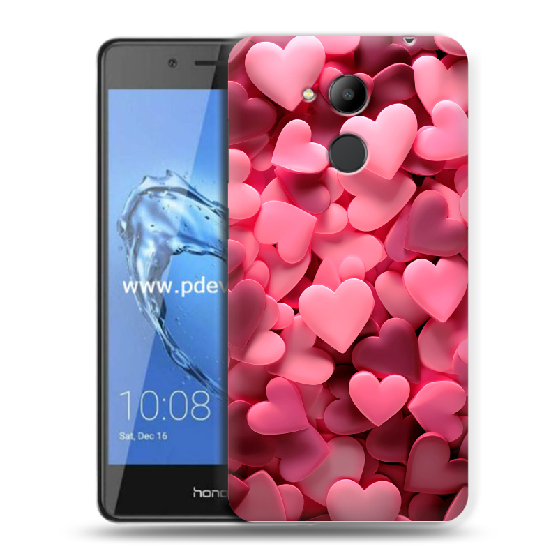 Пластиковый чехол на Huawei Honor 6C Pro с принтом розовые сердечки Пластиковый чехол на Huawei Honor 6C Pro с принтом розовые сердечки