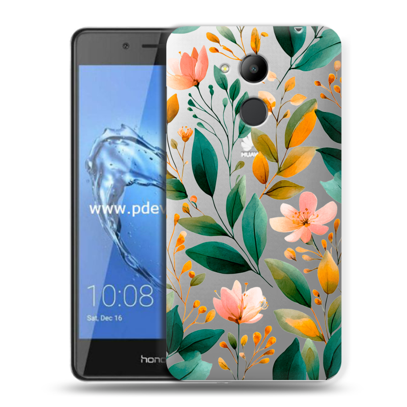 Пластиковый чехол на Huawei Honor 6C Pro с принтом Цветы паттерн Пластиковый чехол на Huawei Honor 6C Pro с принтом Цветы паттерн