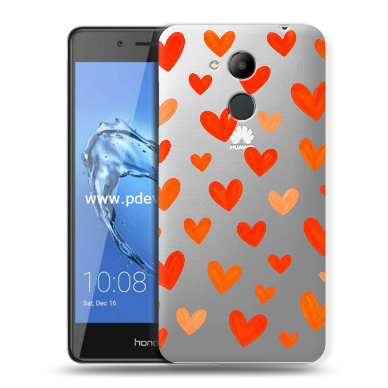 Пластиковый чехол на Huawei Honor 6C Pro с принтом Сердечки Пластиковый чехол на Huawei Honor 6C Pro с принтом Сердечки