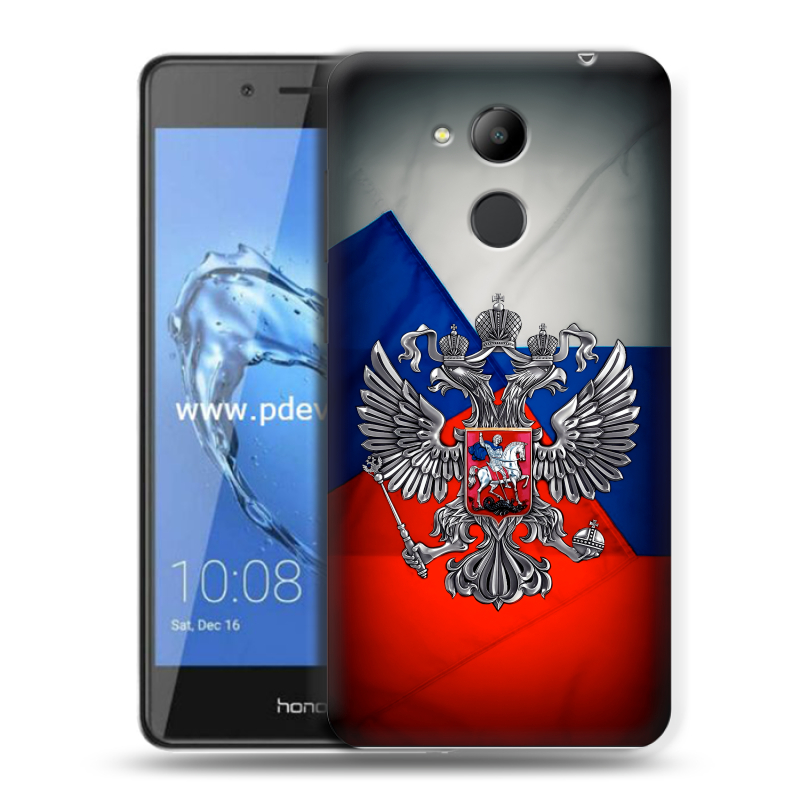 Пластиковый чехол на Huawei Honor 6C Pro с принтом Флаг России Пластиковый чехол на Huawei Honor 6C Pro с принтом Флаг России