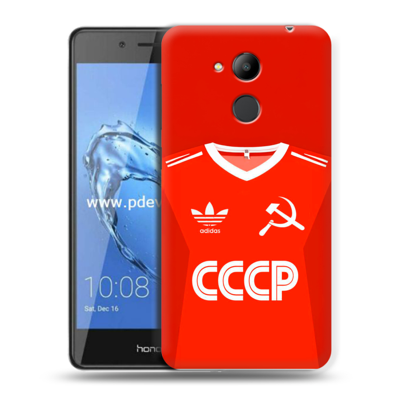 Пластиковый чехол на Huawei Honor 6C Pro с принтом Флаг Герб СССР Пластиковый чехол на Huawei Honor 6C Pro с принтом Флаг Герб СССР