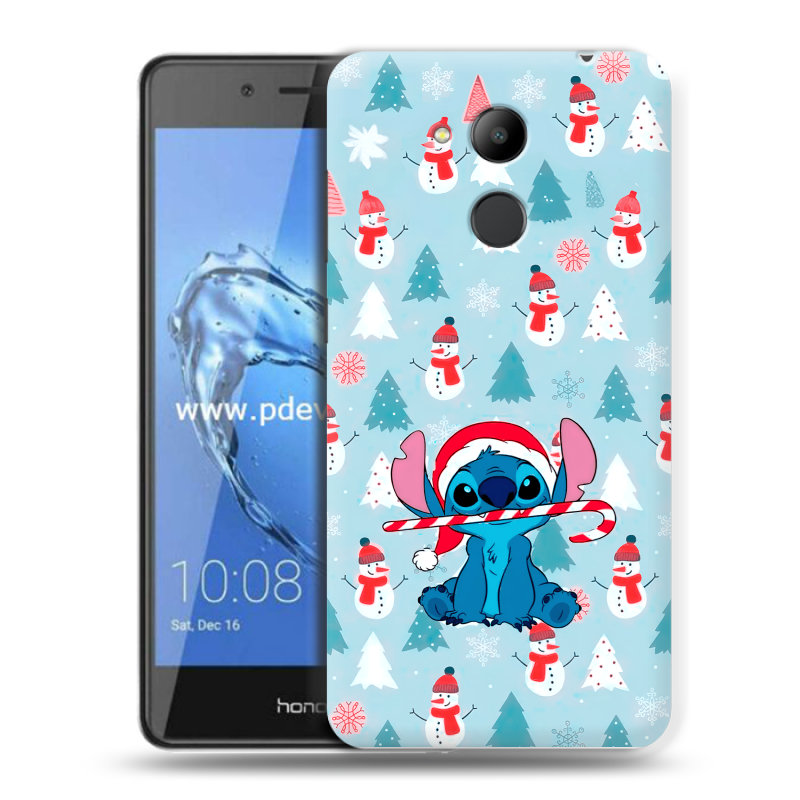 Пластиковый чехол на Huawei Honor 6C Pro с принтом Стич Новый год Пластиковый чехол на Huawei Honor 6C Pro с принтом Стич Новый год