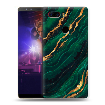 Пластиковый чехол на ZTE Nubia Z17S с принтом Мрамор зеленое золото