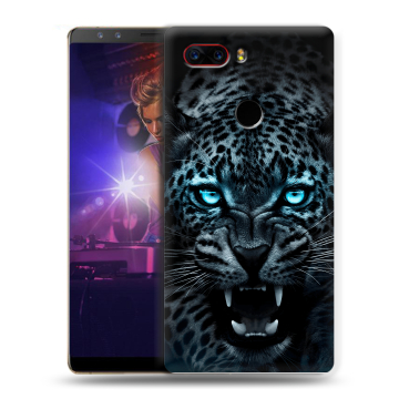 Пластиковый чехол на ZTE Nubia Z17S с принтом Темный леопард