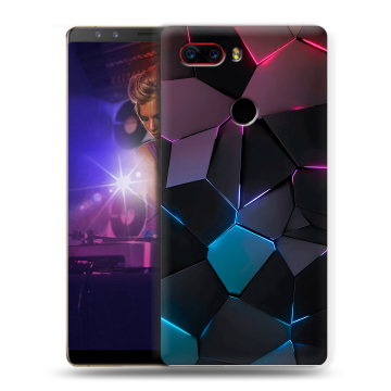 Пластиковый чехол на ZTE Nubia Z17S с принтом Геометрия неона