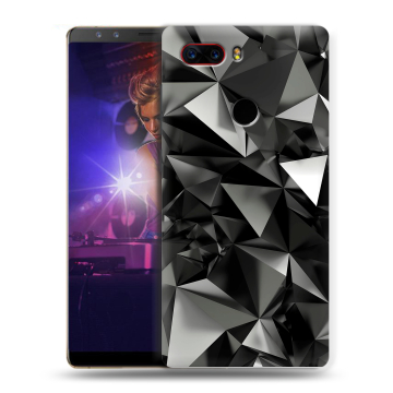 Пластиковый чехол на ZTE Nubia Z17S с принтом Черные кристаллы
