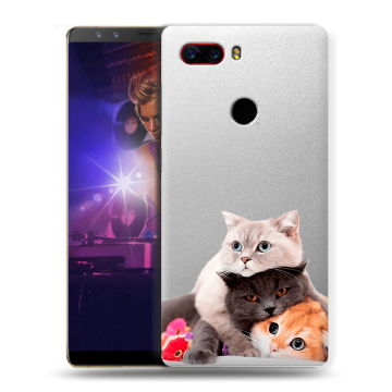 Пластиковый чехол на ZTE Nubia Z17S с принтом Кошки