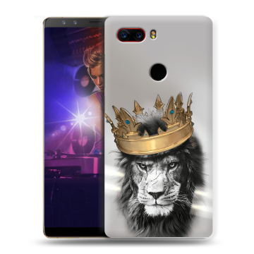 Пластиковый чехол на ZTE Nubia Z17S с принтом Лев с короной