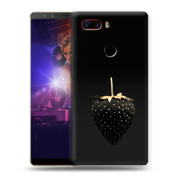 Пластиковый чехол на ZTE Nubia Z17S с принтом Черная клубника