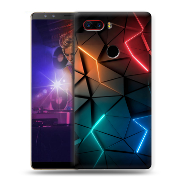 Пластиковый чехол на ZTE Nubia Z17S с принтом Абстракция неон