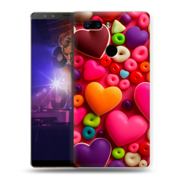 Пластиковый чехол на ZTE Nubia Z17S с принтом Сердечки