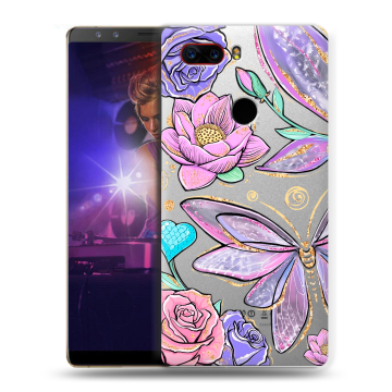 Пластиковый чехол на ZTE Nubia Z17S с принтом Бабочки и цветы