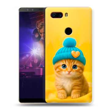Пластиковый чехол на ZTE Nubia Z17S с принтом Котенок в шапке