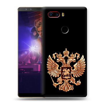 Пластиковый чехол на ZTE Nubia Z17S с принтом Герб России золотой