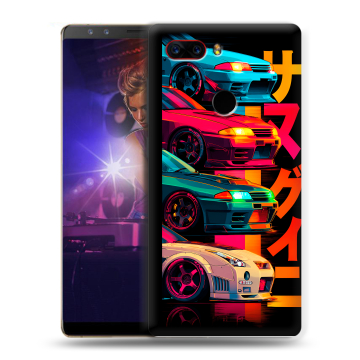 Пластиковый чехол на ZTE Nubia Z17S с принтом Гоночные машины
