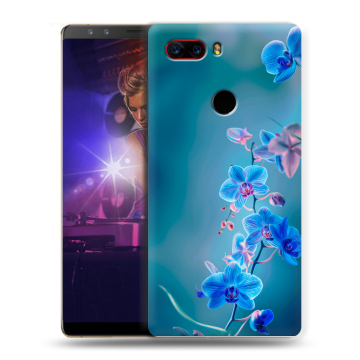 Пластиковый чехол на ZTE Nubia Z17S с принтом Голубые цветы