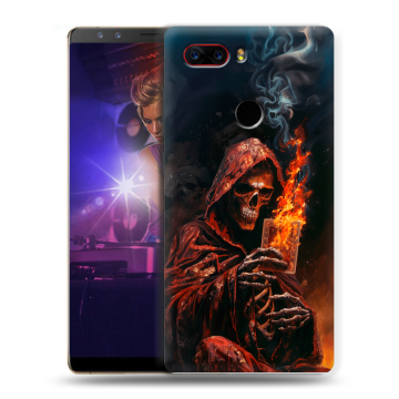 Пластиковый чехол на ZTE Nubia Z17S с принтом Скелет и карты