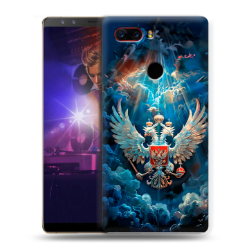 Пластиковый чехол на ZTE Nubia Z17S с принтом Герб флаг России