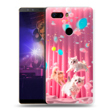 Пластиковый чехол на ZTE Nubia Z17S с принтом милые котики