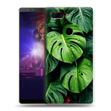 Пластиковый чехол на ZTE Nubia Z17S с принтом Листья