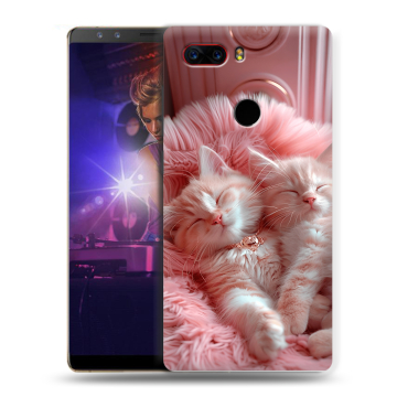 Пластиковый чехол на ZTE Nubia Z17S с принтом котята котики