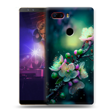 Пластиковый чехол на ZTE Nubia Z17S с принтом Цветы и мрамор
