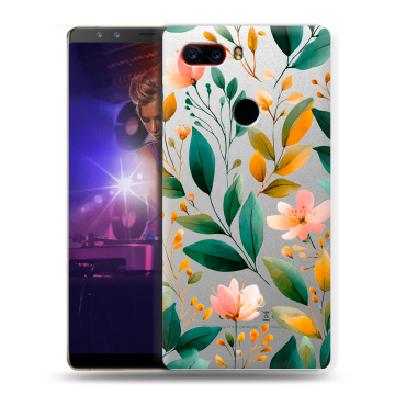 Пластиковый чехол на ZTE Nubia Z17S с принтом Цветы паттерн