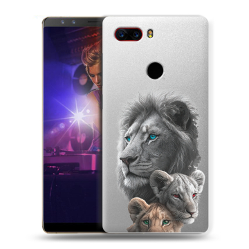 Пластиковый чехол на ZTE Nubia Z17S с принтом Львы