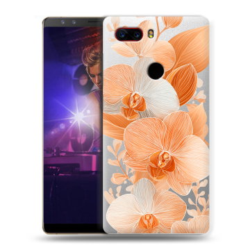 Пластиковый чехол на ZTE Nubia Z17S с принтом Бежевые цветы