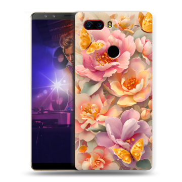 Пластиковый чехол на ZTE Nubia Z17S с принтом Цветы и бабочки
