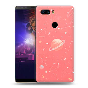 Пластиковый чехол на ZTE Nubia Z17S с принтом Розовый космос