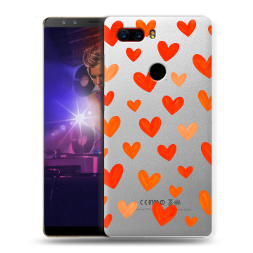 Пластиковый чехол на ZTE Nubia Z17S с принтом Сердечки