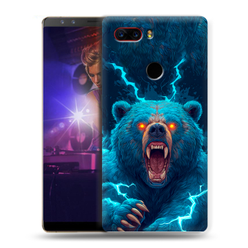 Пластиковый чехол на ZTE Nubia Z17S с принтом Медведь