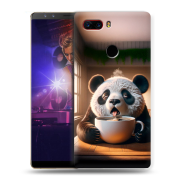 Пластиковый чехол на ZTE Nubia Z17S с принтом смешная панда