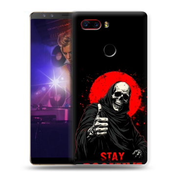 Пластиковый чехол на ZTE Nubia Z17S с принтом смешной скелет