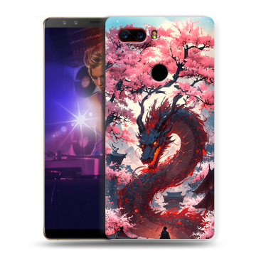 Пластиковый чехол на ZTE Nubia Z17S с принтом Дракон Японский