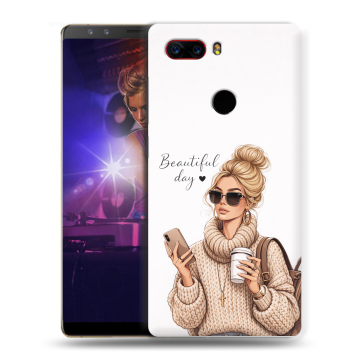 Пластиковый чехол на ZTE Nubia Z17S с принтом женский